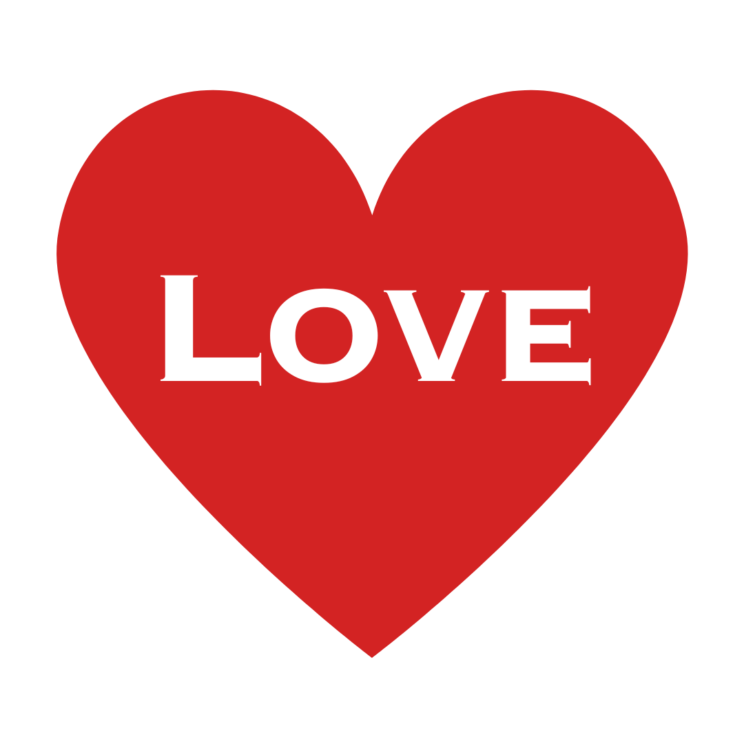 Word Love in Heart